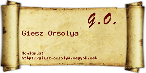 Giesz Orsolya névjegykártya